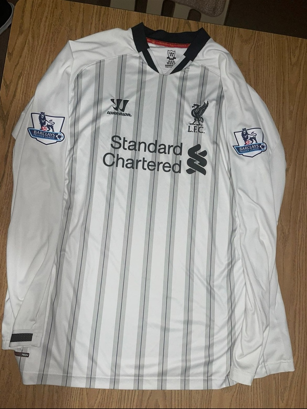 Liverpool FC Warrior White Long-Sleeve Soccer Jersey